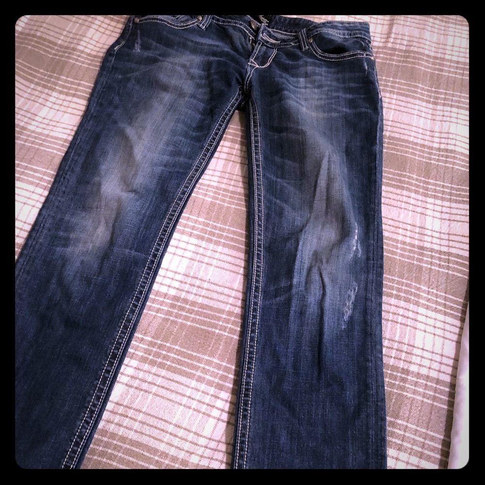Slightly distressed Express Re-Rock jeans